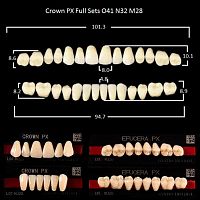Зубы PX CROWN / EFUCERA, цвет A2, фасон O41/N32/28, полный гарнитур, 28шт.