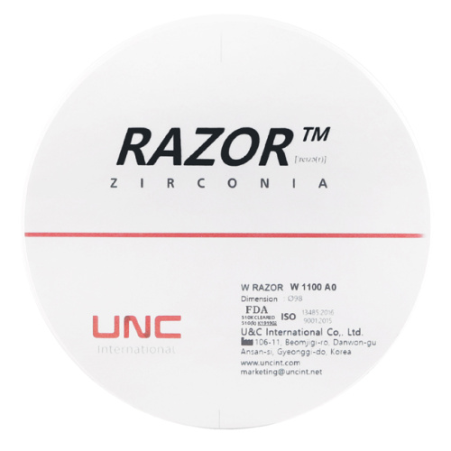 Диск циркониевый Razor 1100, размер 98х30мм, оттенок A0, однослойный