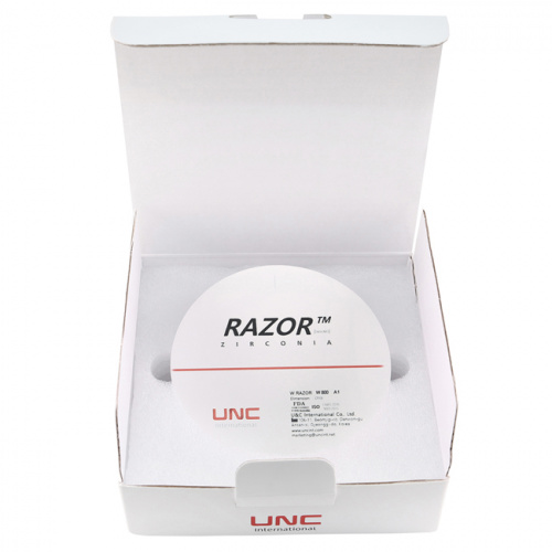 Диск циркониевый Razor 800, однослойный, размер 98х10мм, оттенок A1, UNC Inc (Корея) от Дентал-Ист фото 8