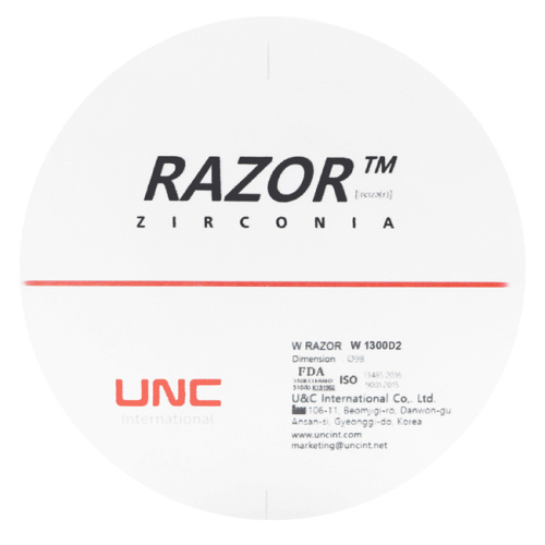 Диск циркониевый Razor 1300, размер 98х18мм, оттенок D2, однослойный