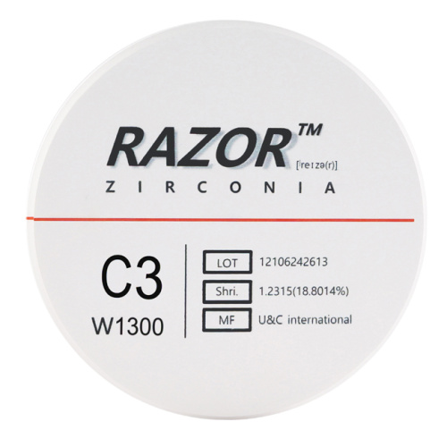 Диск циркониевый Razor 1300, размер 98х16мм, оттенок C3, однослойный