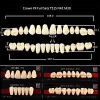 Зубы PX CROWN / EFUCERA, цвет A1, фасон T51S/N42/30, полный гарнитур, 28шт. от Дентал-Ист