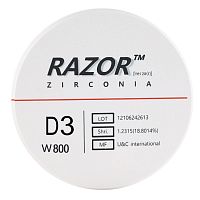Диск циркониевый Razor 800, однослойный, размер 98х16мм, оттенок D3, UNC Inc (Корея)
