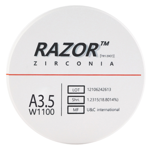 Диск циркониевый Razor 1100, размер 95х16мм, оттенок A3.5, однослойный