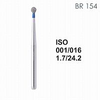 Бор алмазный MANI BR-154 по ISO 001, шарооб.,016х1,7х24,2мм,макс.скорость 160 тыс.об,зерн.S,5шт