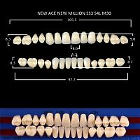 Зубы NEW ACE/NEW MILLION, цвет C2, фасон SS3/S4L/M30, полный гарнитур, 28шт.  от Дентал-Ист