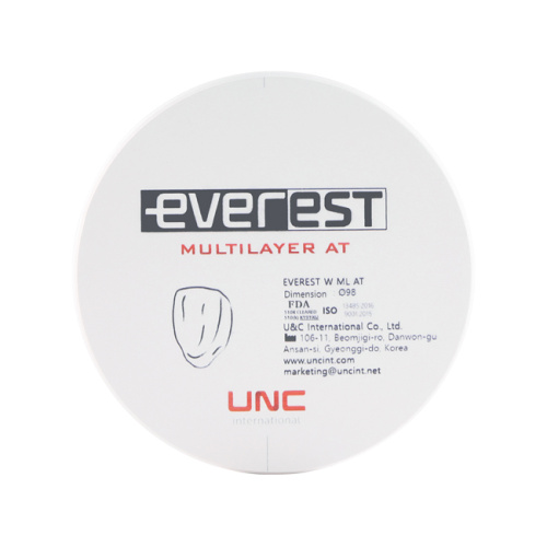 Диск циркониевый Everest Multilayer AT, размер 98х25мм, оттенок BL1, многослойный