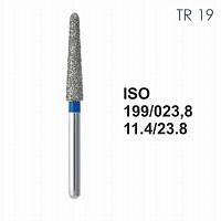 Бор алмазный MANI TR-19 по ISO 199, конус,023х11,4х23,8мм,макс.скорость 300 тыс.об,зерн.S,5шт