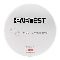 Диск циркониевый Everest Multilayer UVS, размер 95х20мм, оттенок BL1, многослойный, для ускоренной синтеризации за 40 минут