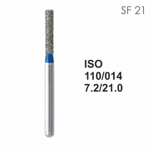 Бор алмазный MANI SF-21 по ISO 110, цилиндр,014х7,2х21,0мм,макс.скорость 300 тыс.об,зерн.S,5шт