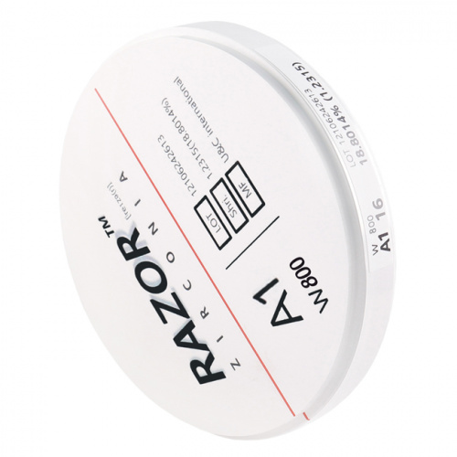 Диск циркониевый Razor 800, однослойный, размер 98х16мм, оттенок A1, UNC Inc (Корея) от Дентал-Ист фото 2