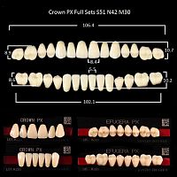 Зубы PX CROWN / EFUCERA, цвет C3, фасон S51/N42/30, полный гарнитур, 28шт.