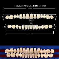 Зубы NEW ACE/NEW MILLION, цвет D4, фасон S3/S4L/M30, полный гарнитур, 28шт. от Дентал-Ист