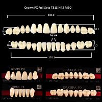 Зубы PX CROWN / EFUCERA, цвет A3, фасон T51S/N42/30, полный гарнитур, 28шт. от Дентал-Ист