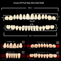 Зубы PX CROWN / EFUCERA, цвет A3,5, фасон O41/N32/28, полный гарнитур, 28шт. от Дентал-Ист