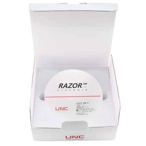 Диск циркониевый Razor 800, однослойный, размер 98х12мм, оттенок B1, UNC Inc (Корея) от Дентал-Ист фото 8