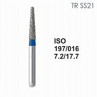Бор алмазный MANI TR-SS21 по ISO 197, конус,016х7,2х17,7мм,макс.скорость 450 тыс.об,зерн.S,5шт