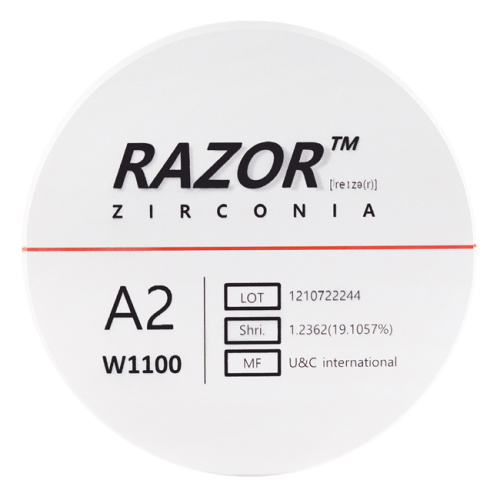 Диск циркониевый Razor 1100, размер 98х25мм, оттенок A2, однослойный