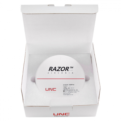 Диск циркониевый Razor 800, однослойный, размер 98х14мм, оттенок Pure, UNC Inc (Корея) от Дентал-Ист фото 8