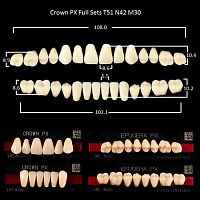 Зубы PX CROWN / EFUCERA, цвет D2, фасон T51/N42/30, полный гарнитур, 28шт.