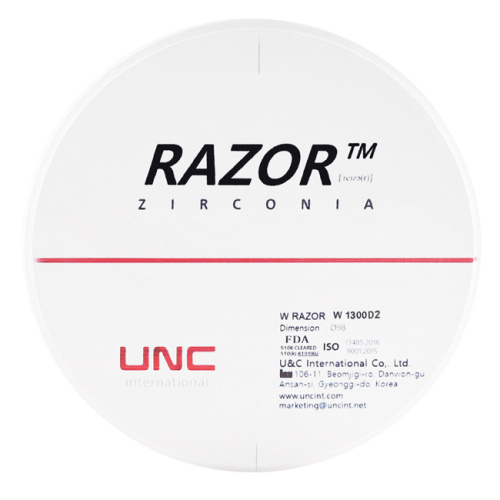 Диск циркониевый Razor 1300, размер 98х14мм, оттенок D2, однослойный