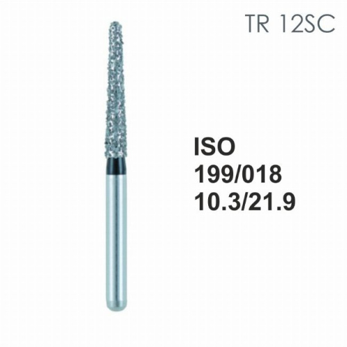 Бор алмазный MANI TR-12SC по ISO 199, конус,018х10,3х21,9мм,макс.скорость 300 тыс.об,зерн.SC,5шт