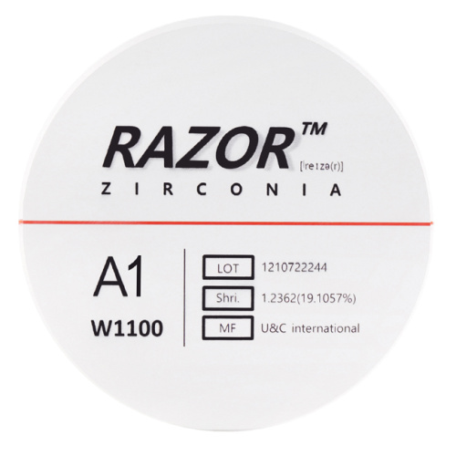 Диск циркониевый Razor 1100, размер 98х25мм, оттенок A1, однослойный