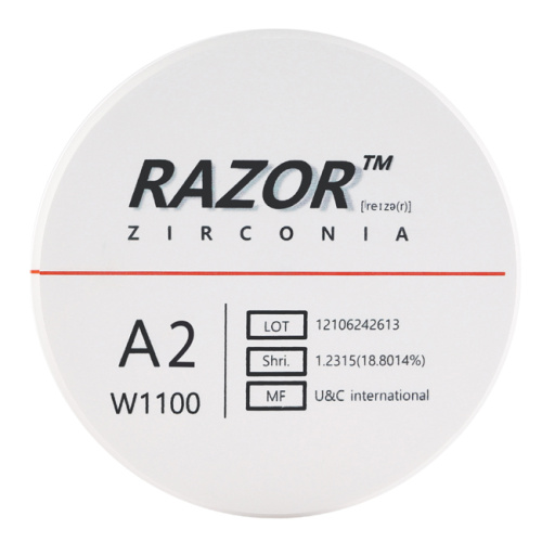 Диск циркониевый Razor 1100, размер 95х16мм, оттенок A2, однослойный