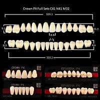 Зубы PX CROWN / EFUCERA, цвет A4, фасон C41/N41/32, полный гарнитур, 28шт.