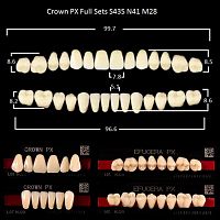 Зубы PX CROWN / EFUCERA, цвет A3,5, фасон S43S/N41/28, полный гарнитур, 28шт.