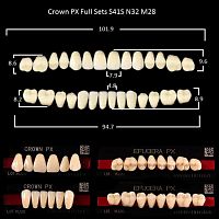 Зубы PX CROWN / EFUCERA, цвет A3,5, фасон S41S/N32/28, полный гарнитур, 28шт. от Дентал-Ист