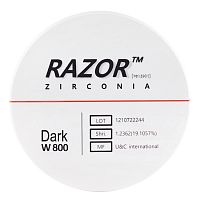 Диск циркониевый Razor 800, однослойный, размер 98х25мм, оттенок Dark, UNC Inc (Корея) от Дентал-Ист