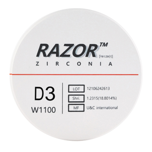 Диск циркониевый Razor 1100, размер 98х16мм, оттенок D3, однослойный