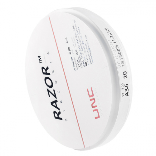 Диск циркониевый Razor 800, однослойный, размер 98х20мм, оттенок A3.5, UNC Inc (Корея) от Дентал-Ист фото 2