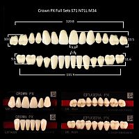 Зубы PX CROWN / EFUCERA, цвет C1, фасон S71/N71L/34, полный гарнитур, 28шт.