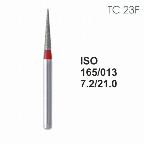 Бор алмазный MANI TC-23F по ISO 165, конус,013х7,2х21,0мм,макс.скорость 300 тыс.об,зерн.F,5шт