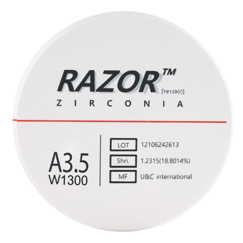 Диск циркониевый Razor 1300, размер 98х16мм, оттенок A3.5, однослойный