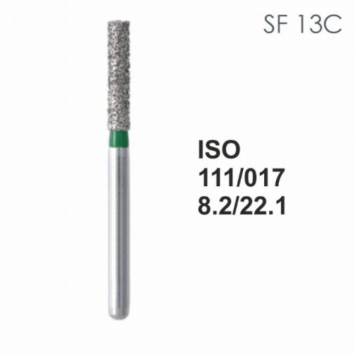 Бор алмазный MANI SF-13С по ISO 111, цилиндр,017х8,2х22,1мм,макс.скорость 450 тыс.об,зерн.C,5шт