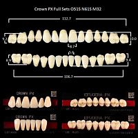 Зубы PX CROWN / EFUCERA, цвет B2, фасон O51S/N61S/32, полный гарнитур, 28шт.