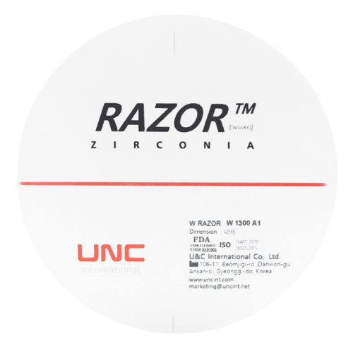 Диск циркониевый Razor 1300, размер 98х12мм, оттенок A1, однослойный