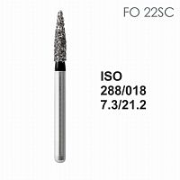 Бор алмазный MANI FO-22SC по ISO 288, пламя,018х7,3х21,2мм,макс.скорость 300 тыс.об,зерн.SC,5шт