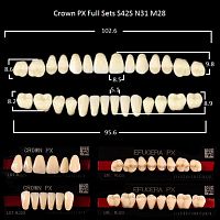 Зубы PX CROWN / EFUCERA, цвет A4, фасон S42S/N31/28, полный гарнитур, 28шт.