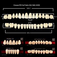 Зубы PX CROWN / EFUCERA, цвет C3, фасон C41/N41/32, полный гарнитур, 28шт. от Дентал-Ист