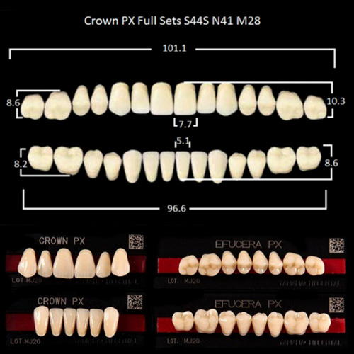 Зубы PX CROWN / EFUCERA, цвет A3,5, фасон S44S/N41/28, полный гарнитур, 28шт. от Дентал-Ист