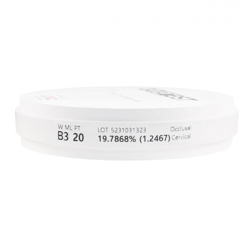 Диск циркониевый Everest  Multilayer PT, многослойный, размер 98х20мм, оттенок B3, UNC Inc (Корея) от Дентал-Ист фото 3