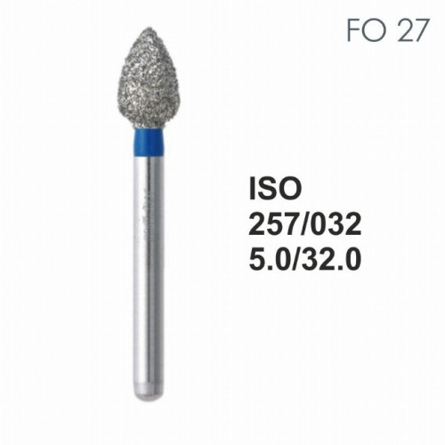Бор алмазный MANI FO-27 по ISO 257, пламя,032х5,0х32,0мм,макс.скорость 160 тыс.об,зерн.S,5шт