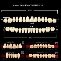 Зубы PX CROWN / EFUCERA, цвет A1, фасон T41/N32/28, полный гарнитур, 28шт. от Дентал-Ист