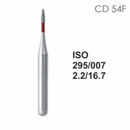 Бор алмазный MANI CD-54F по ISO 295, торпеда,007х2,2х16,7мм,макс.скорость 300 тыс.об,зерн.F,5шт