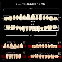 Зубы PX CROWN / EFUCERA, цвет C2, фасон S51S/N42/30, полный гарнитур, 28шт.