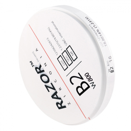 Диск циркониевый Razor 800, однослойный, размер 98х16мм, оттенок B2, UNC Inc (Корея) от Дентал-Ист фото 2